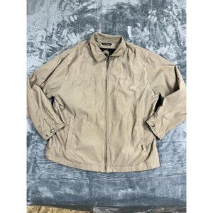 Weatherproof Mens Tan Suede-Like Jacket XL Full Zip Lightweight Casual Wear